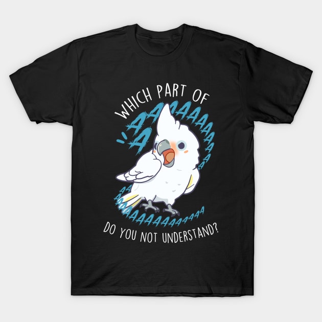 Goffin's Cockatoo Parrot Aaaa T-Shirt by Psitta